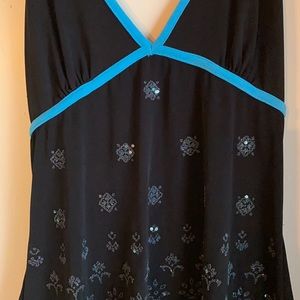 Body central sequin halter tank